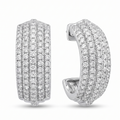 Aros "Gala Real" – Pavé Cuádruple de Circones en Plata 925