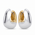 Aros "Dúo Orgánico" – Diseño Bicolor en Plata 925 enchapado en Oro 24k