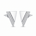 Aros "Triángulo Dual" – Plata 925 con Pavé de Circones