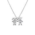Collar con colgante de Niños — Plata 925 con Rodinado y micro Circones