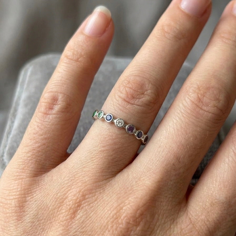 Anillo Sinfonía de Color en Plata – Churumbela Multicolor