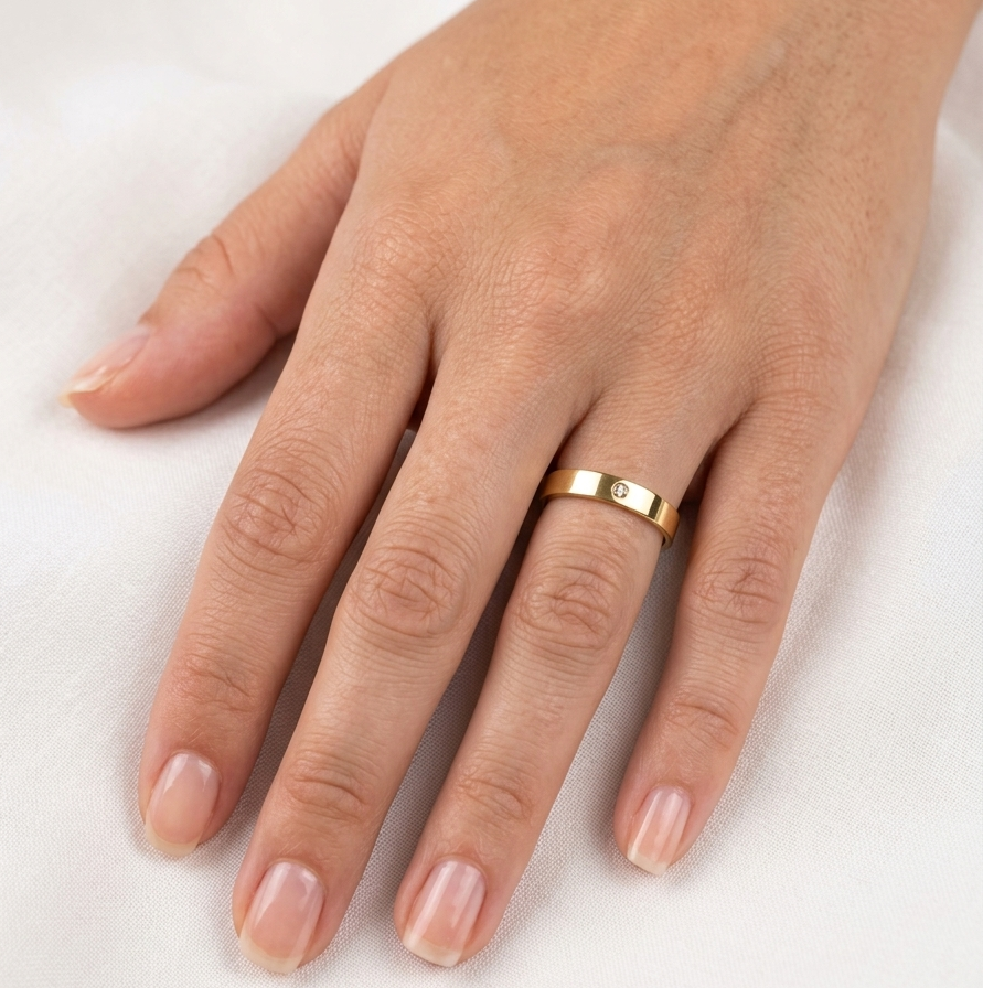 Par de Anillos Dharma 10gr. de Oro Amarillo 18K con diamante VVS1