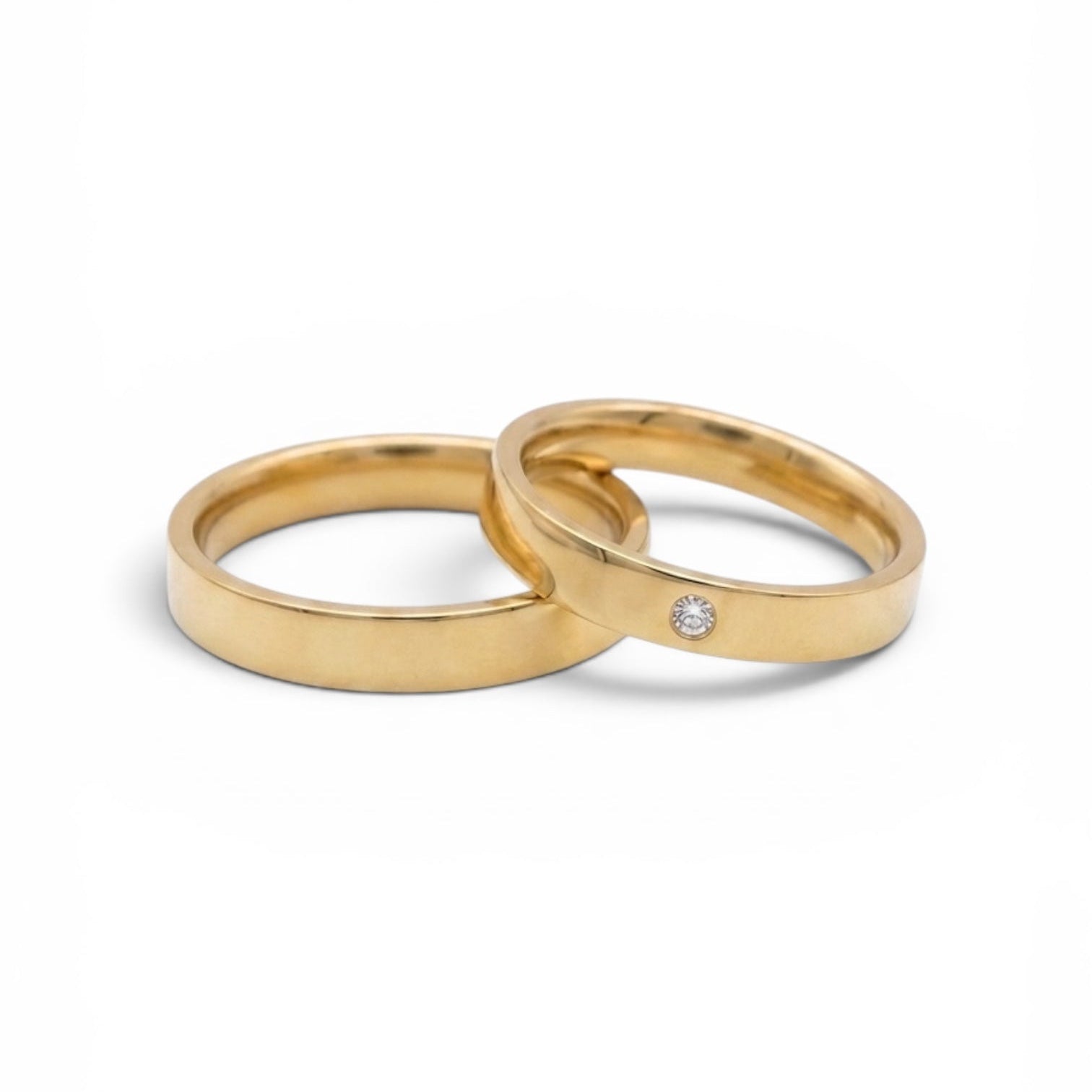 Par de Anillos Dharma 10gr. de Oro Amarillo 18K con diamante VVS1
