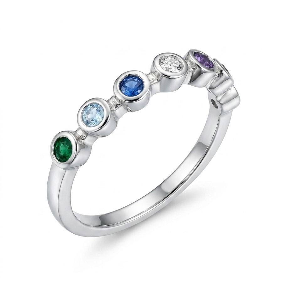 Anillo Sinfonía de Color en Plata – Churumbela Multicolor