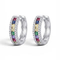 Aros Huggies Rainbow: Elegancia Natural en Plata 925
