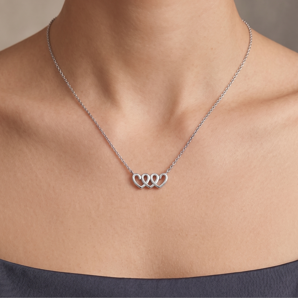 Collar "Vínculo Eterno" – Corazones Entrelazados en Plata 925