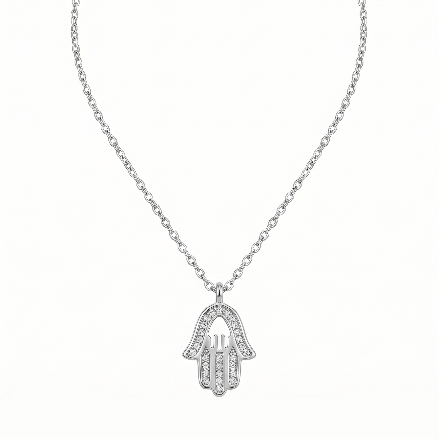 Collar Hamsa "Protección Radiante" – Plata 925 y Circones Premium