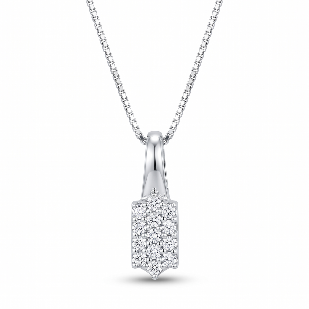 Collar "Luz Rectangular" – Plata 925 con Micro-Pavé de Circones