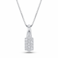 Collar "Luz Rectangular" – Plata 925 con Micro-Pavé de Circones
