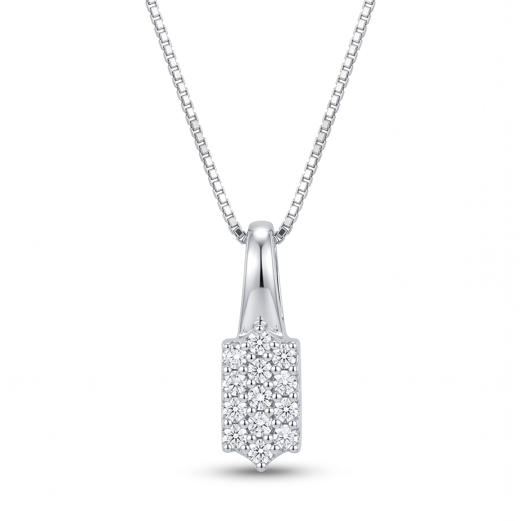 Collar "Luz Rectangular" – Plata 925 con Micro-Pavé de Circones