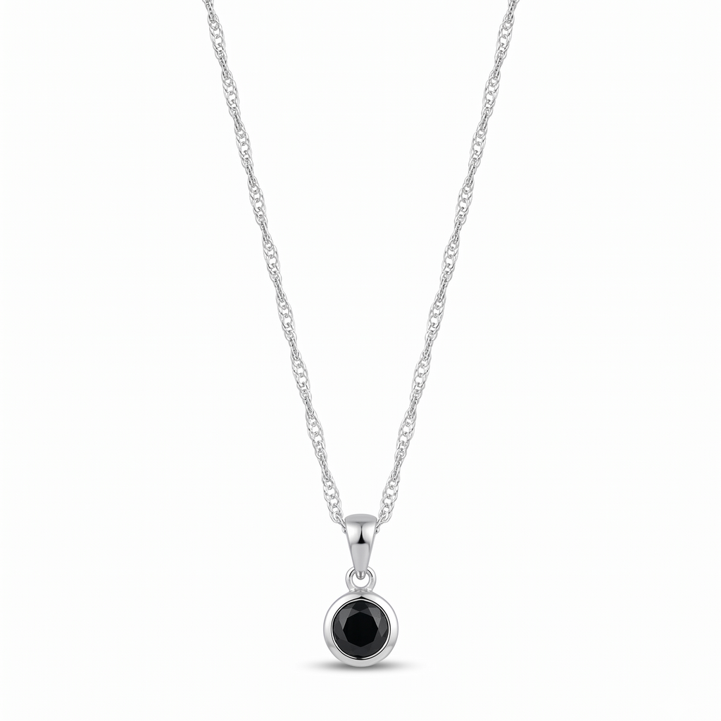 Collar "Punto de Luz Negro" – Plata 925 y Circón Onix Black