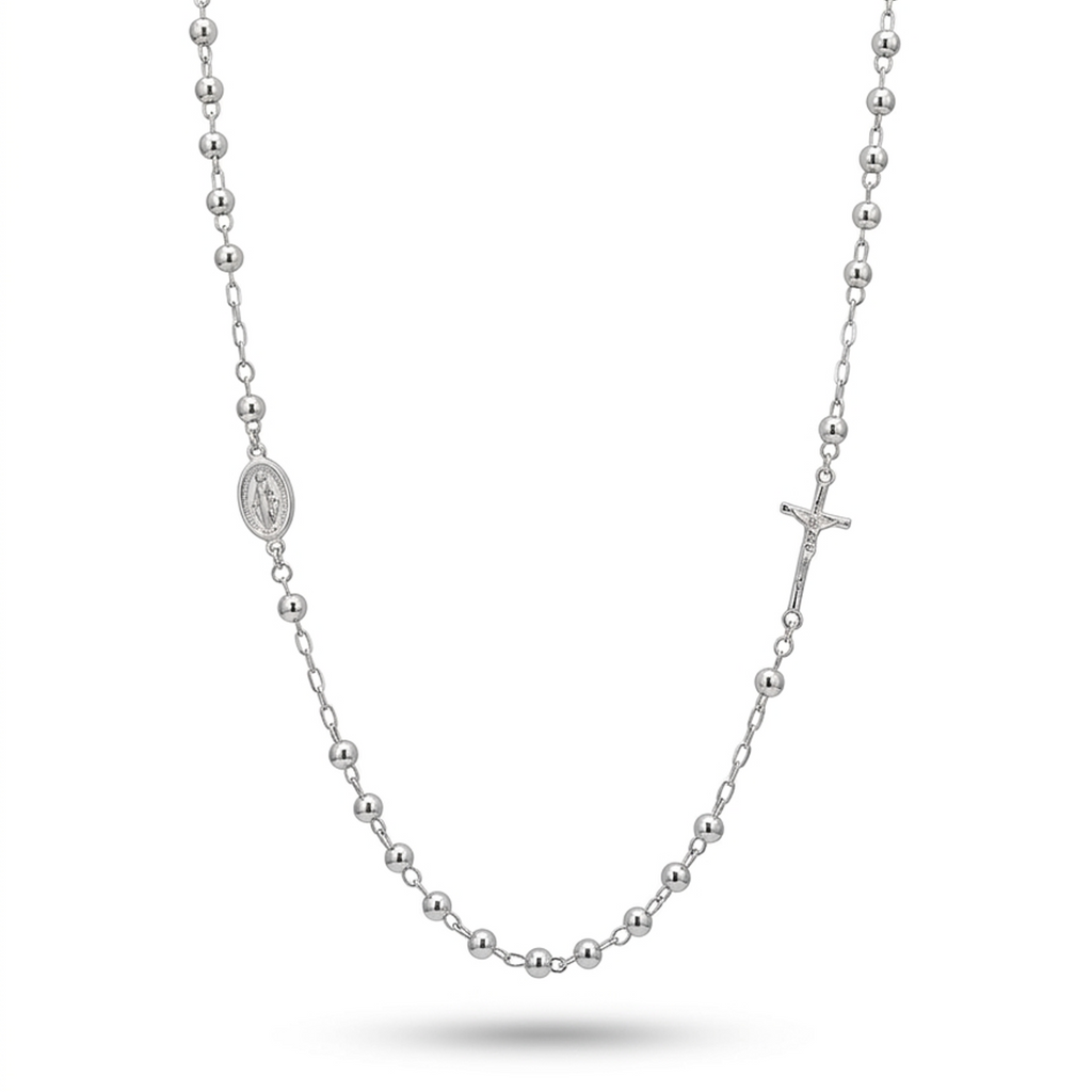 Collar Rosario de Cuello "Devoción" – Plata Fina 925