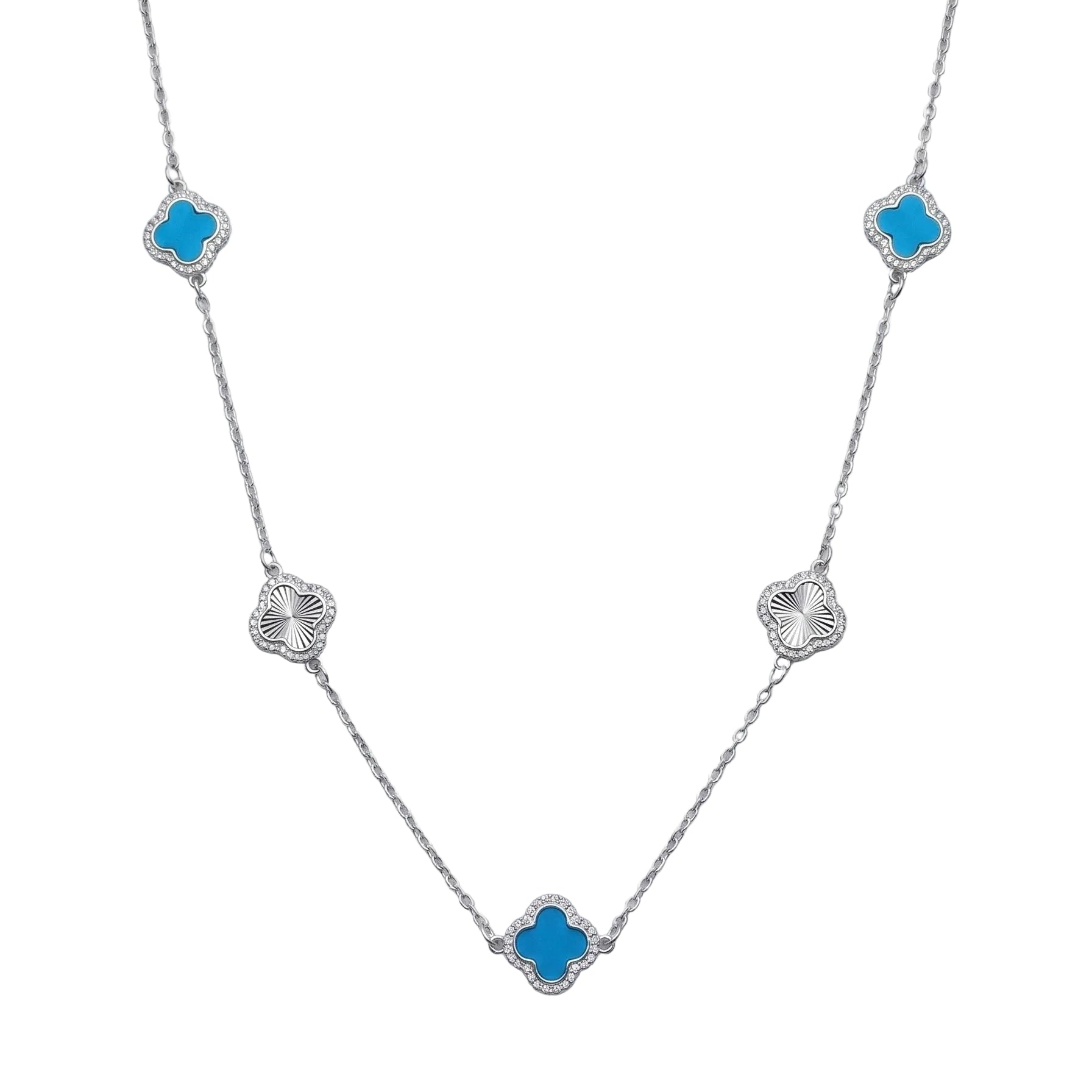 Collar Alhambra Blue & Silver