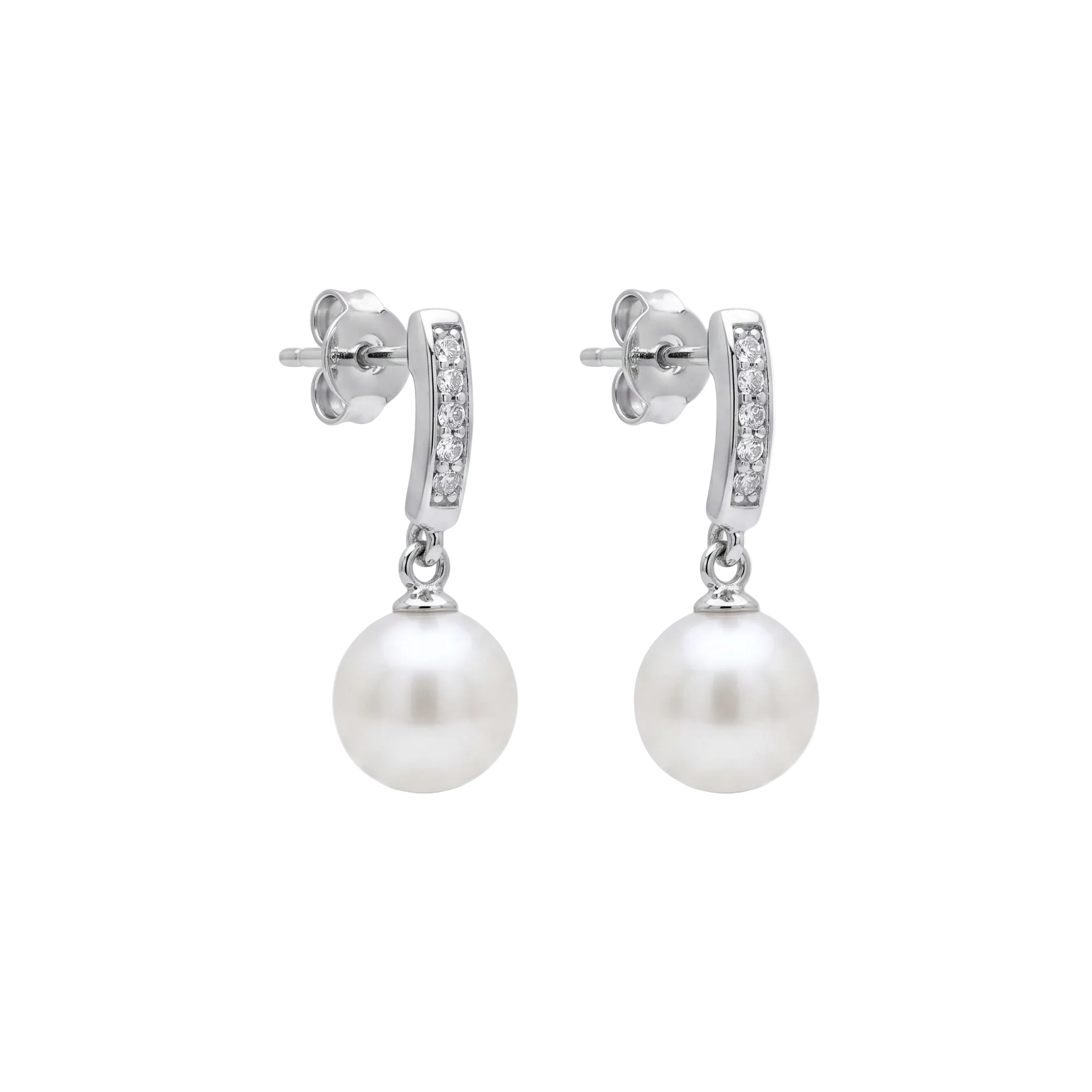 Aros Gota de Perla Brillante